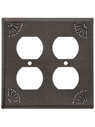 Pierced Country Tin Double Duplex Cover in Country Tin.